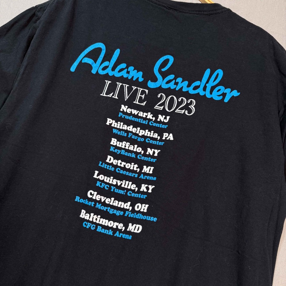 Adam Sandler Live 2023 Tour T-Shirt Black Graphic Concert Tee Mens XL Sandman